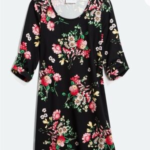 Floral Black Dress